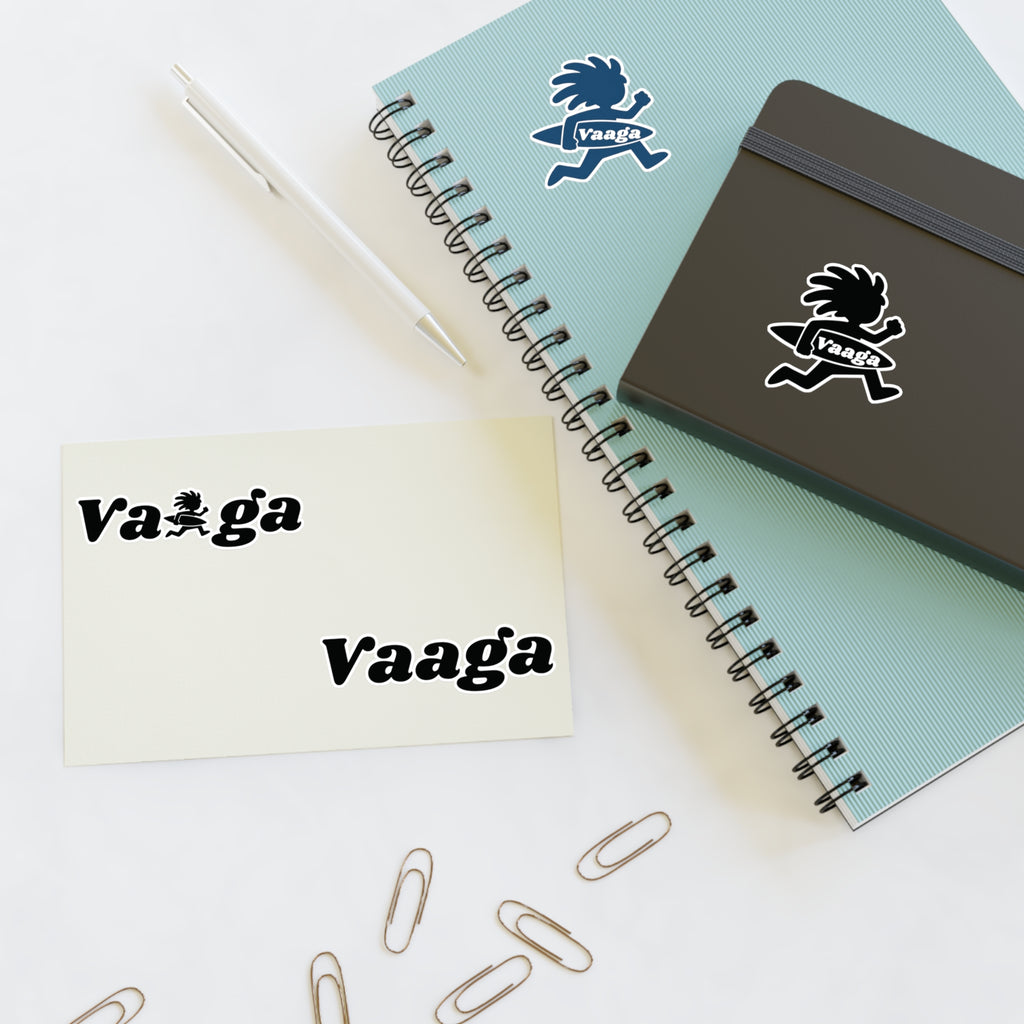 Vaaga Surfing Character Sticker Sheet | Logo Decal Set