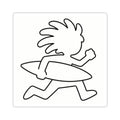 Running Surfer Sticker | Kiss-Cut Sticker