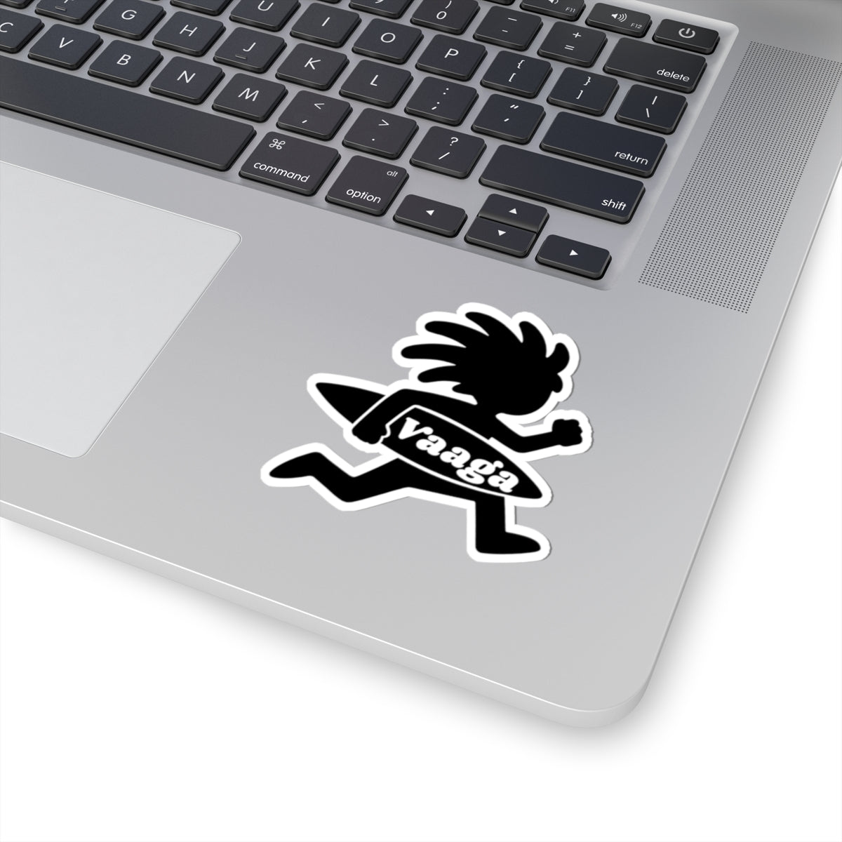 Surfer Runner Sticker | Kiss-Cut Sticker, Black Silhouette "vaaga"