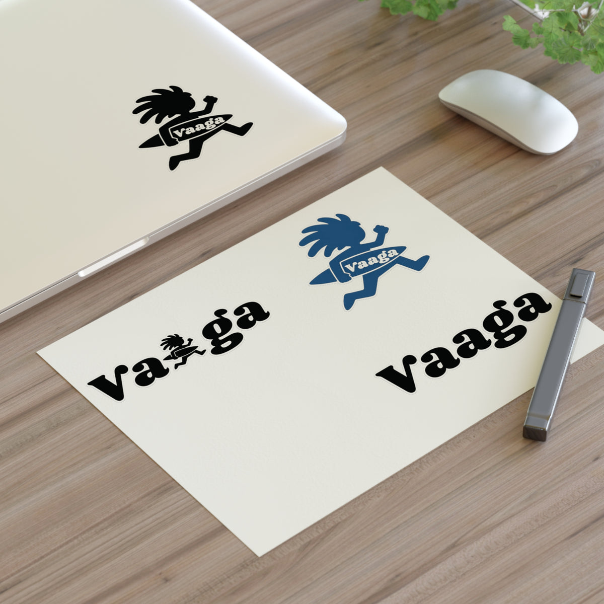 Vaaga Surfing Character Sticker Sheet | Logo Decal Set