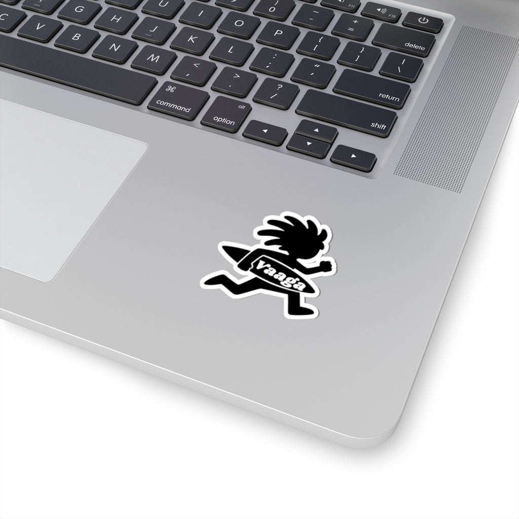 Surfer Runner Sticker | Kiss-Cut Sticker, Black Silhouette "vaaga"