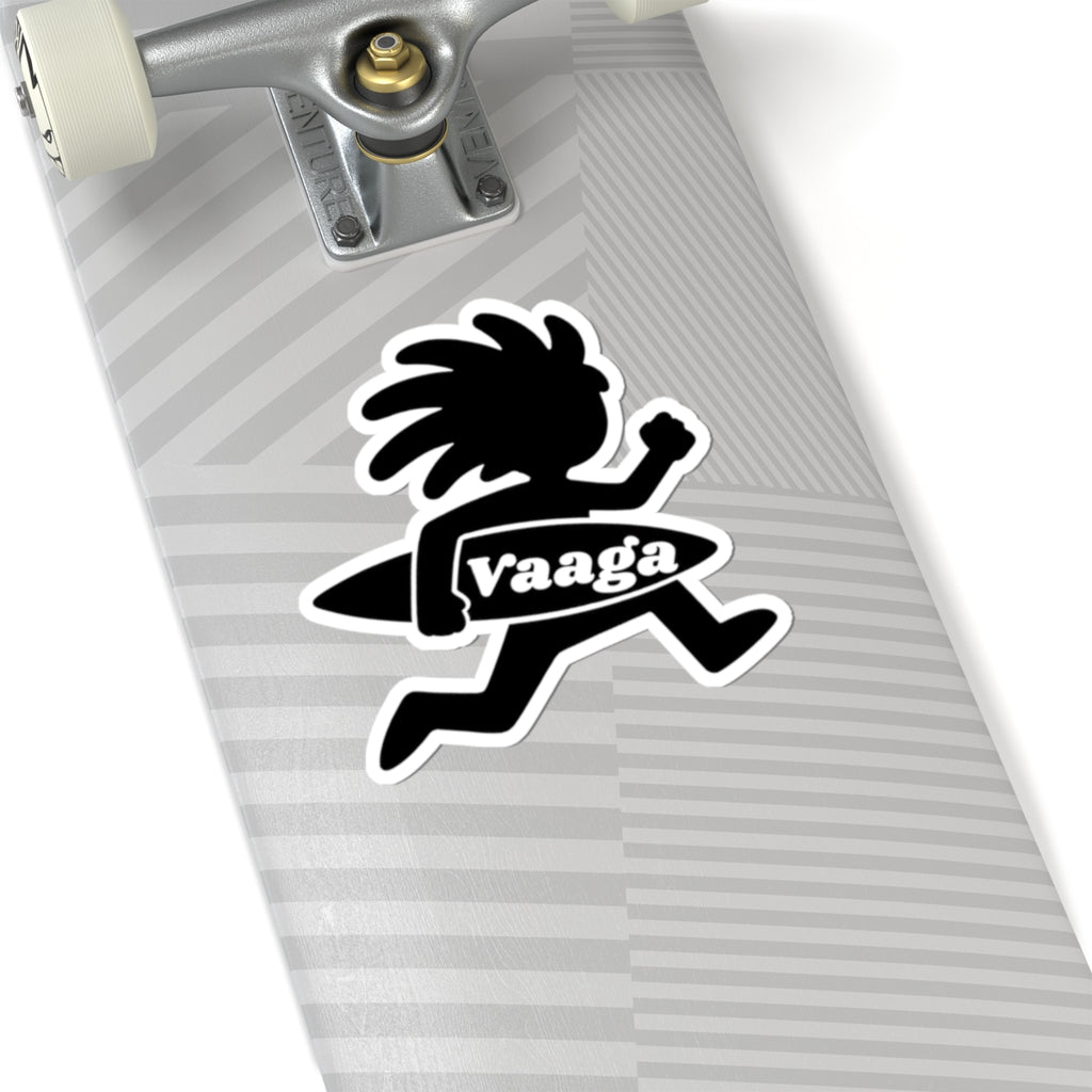 Surfer Runner Sticker | Kiss-Cut Sticker, Black Silhouette "vaaga"