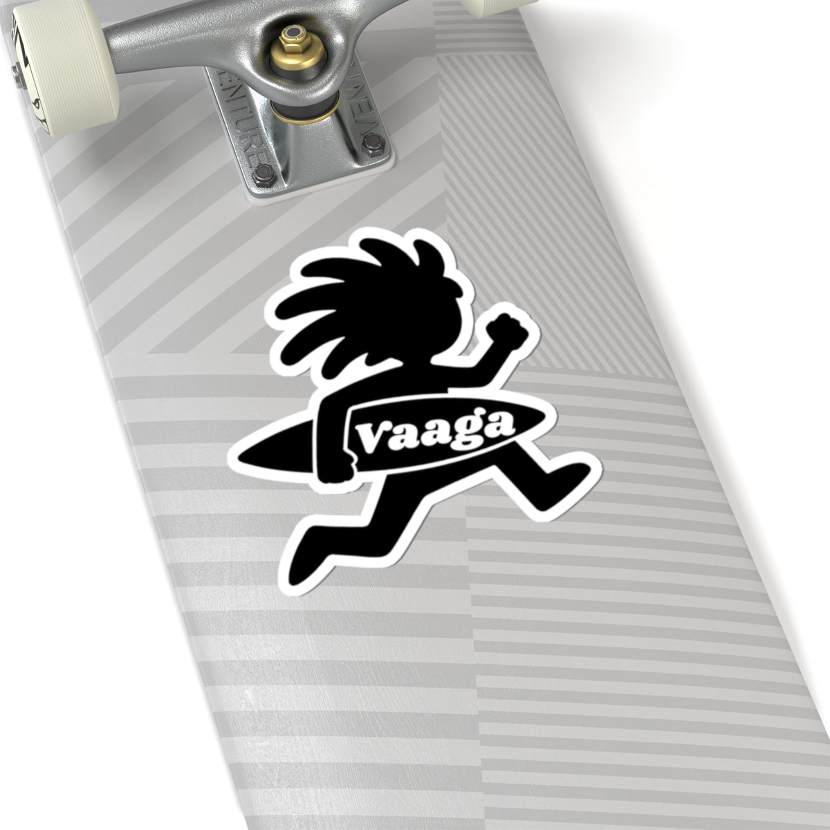 Surfer Runner Sticker | Kiss-Cut Sticker, Black Silhouette "vaaga"