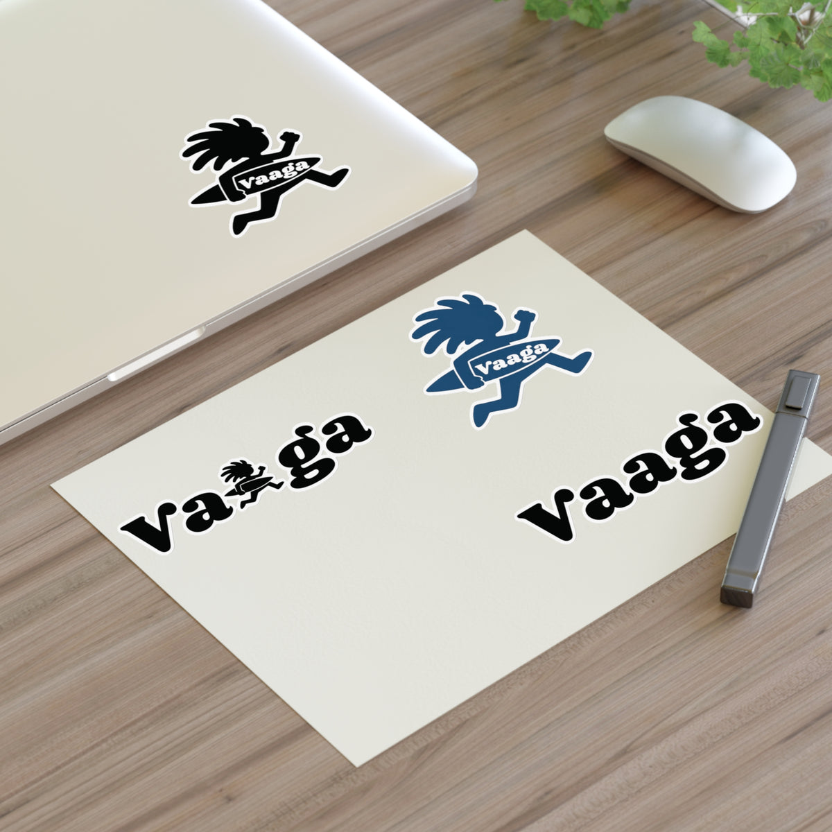 Vaaga Surfing Character Sticker Sheet | Logo Decal Set
