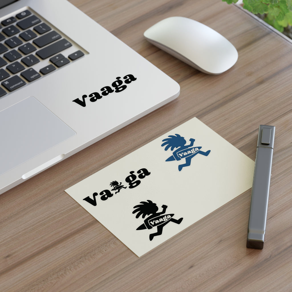 Vaaga Surfing Character Sticker Sheet | Logo Decal Set