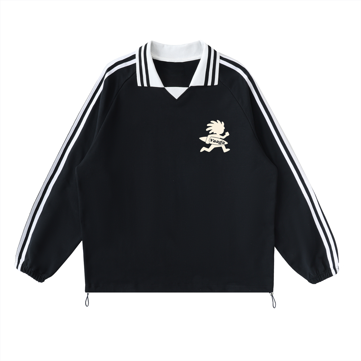 "A State of Freedom" Contrast Striped Lapel Collar Sweatshirt