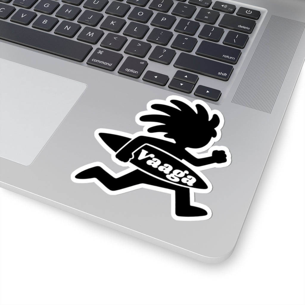 Surfer Runner Sticker | Kiss-Cut Sticker, Black Silhouette "vaaga"